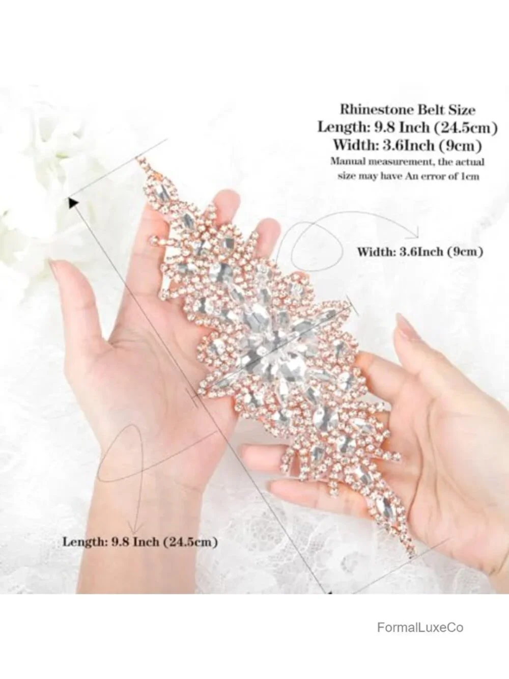Rhinestone Pearl Bead Applique Belt Wedding Ribbon Sash Trim
